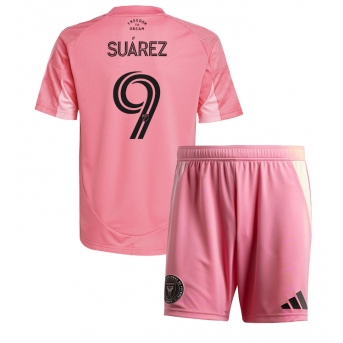 Billige Fotballdrakt Inter Miami Luis Suarez #9 Replika Hjemmedraktsett Barn 2025-26 Kortermet (med bukser)